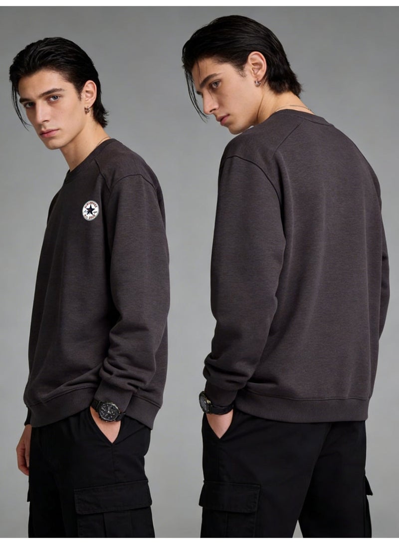 CONVERSE 2026 Converse Star Logo Unisex Crewneck Sweatshirt, Premium Cotton Blend Loose Fit Casual Pullover for Men & Women, Classic American Streetwear Essential - Image 2